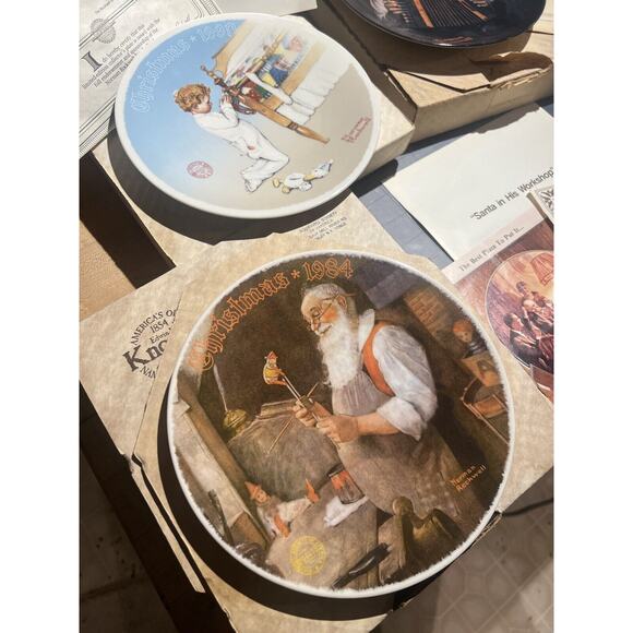AWESOME LOT OF 18 VINTAGE NORMAN ROCKWELL PLATES KNOWLES — WITH BOXES + PAPERS! - Picture 4 of 13